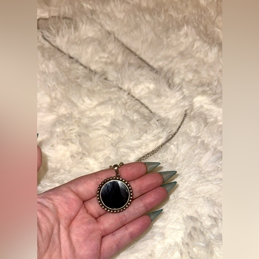 FINAL PRICE Lagos Large Onyx Circle Pendant Necklace